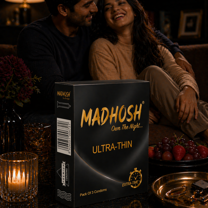 MADHOSH Ultra Thin Condoms for Men | Extra Time Formula | Pack of 3